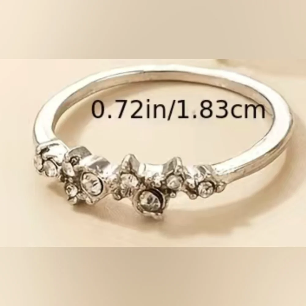 New Shiney Elegant Finger Ring with rhinestones, size 8, T1B7F